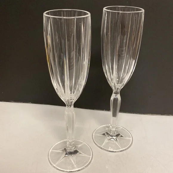Marquis Waterford Omega Flute Set Of 2 Champagne Crystal Glasses - Picture 5 of 13